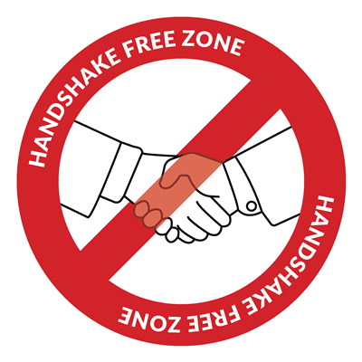 Handshake Free Zone 10" Circle Sign